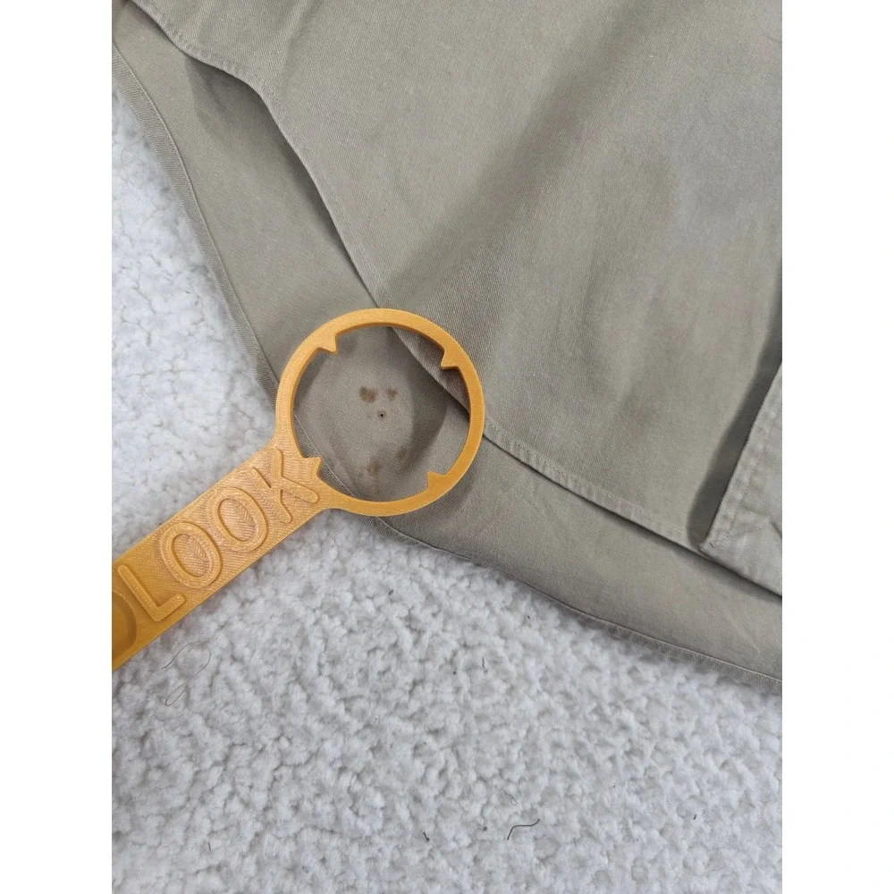 Vtg Y2K Polo Ralph Lauren Shirt Mens L Khaki Cotton Twill Safari Epaulette LS - Picture 7 of 11